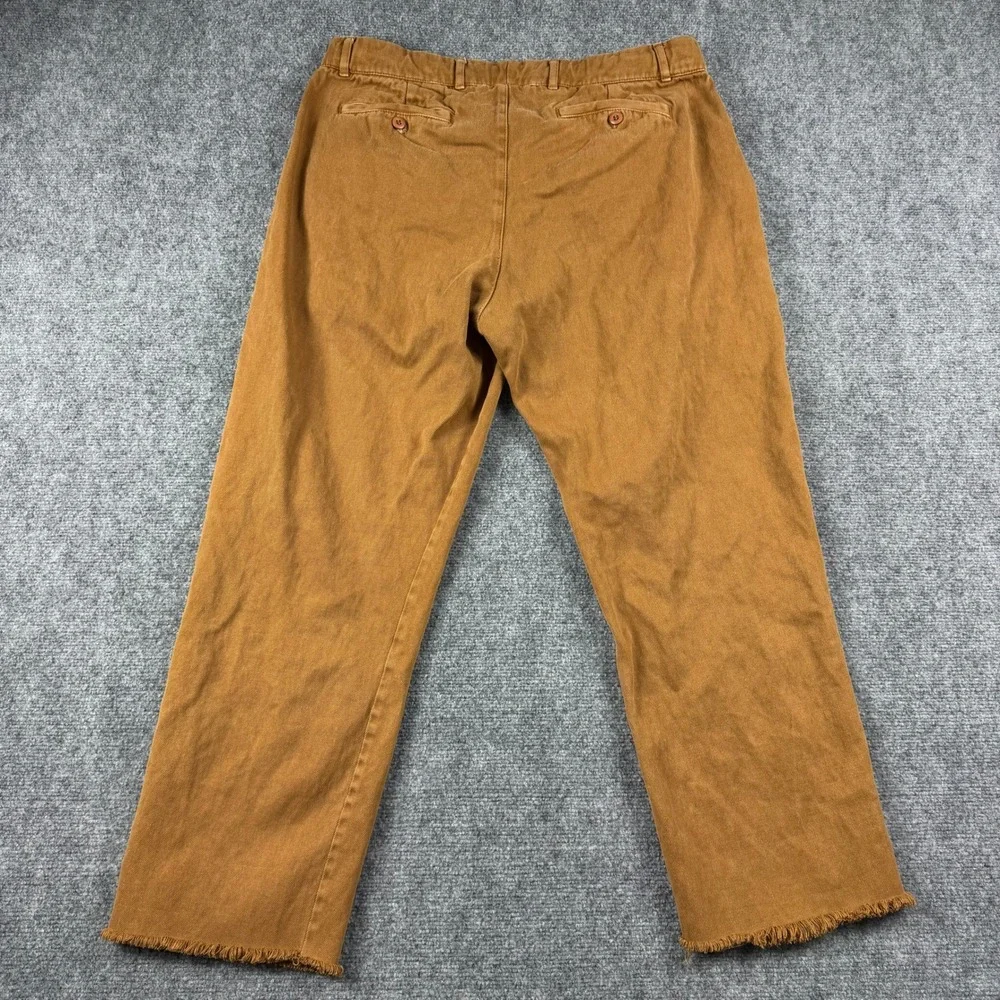 Jungmaven Pants Mens XL Brown Hemp Cotton Drawstring Frayed Hem Sustainable USA